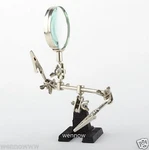 Helping 3RD Hand Soldering Iron Hobby Tool W/ Vise Clamp & Magnifying Glass. Fixed Price $27.95.
