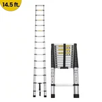 14.5 Ft. Aluminum Telescopic Extension Ladder, Portable Multi-purpose For Indoor. Fixed Price $196.35.