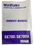 Genuine Suzuki Portable Generator Owner's Manual SE700/SE700A #99011-90520-03A. Fixed Price $15.96.
