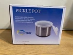 New Pickle Pot 16OZ Stainless Steel White Lid CLN-584.00 Nib. Fixed Price $26.00.