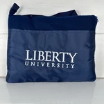 Liberty University Zip Up Travel Throw Blanket Stadium Cushion Navy Blue. Fixed Price $30.00.