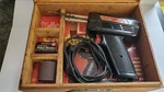 Vtg Weller Soldering Gun 8200-N Duel Heat 100/140 Watt Wooden Case Works. Fixed Price $25.00.