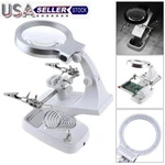 Third Hand Soldering Iron Stand Holder Magnifier Helping Station Tool. Fixed Price $18.52.