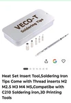 Heated Tips Soldering Iron C210 Thread Inserts M2.5 M3 M4 M5 Veco-t. Fixed Price $18.00.