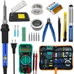 Soldering Iron Gun Kit Adjustable Temperature 60W Welding Set Tool Tips Stand. Fixed Price $28.99.