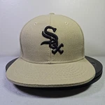 Chicago White Sox Bb Box Premium Flat Fitted Cap 7 1/2 Stone Khaki Vintage. Fixed Price $19.95.