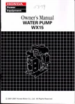 Printed 2001-2007 Honda Water Pump WX15X Owners Manual (205). Fixed Price $17.99.