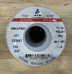 Aim SN63/PB37 WS482 3% Water Soluble Flux Cored Wire Solder .032" Dia., 1 Lb.. Fixed Price $40.00.