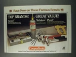 1986 Coopertools Ad - Turner Torch Kits, Nicholsawn Handsaw. Fixed Price $17.99.