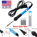 Electric Soldering Iron Gun Adjustable Temperature 60W 110V W/ 5 Tips & Wire. Fixed Price $9.86.