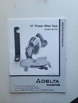Delta 36-075 10" Power Miter Saw Instruction Manual Free Shipping. Fixed Price $20.99.