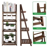 4-TIER Wooden Plant Stands Foldable Ladder Shelf Flower Display Indoors Outdoors. Fixed Price $43.98.