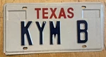 Txs Vanity Auto License Plate " Kym Kimberly Baker Baca. Fixed Price $26.99.