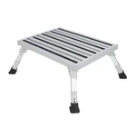 Camco Folding Aluminum Step Stool, Adjustable Height For Rv And Trailers, Silver. Fixed Price $42.99.