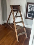Vintage Wood Step Ladder Primitive Distressed Rope Stand. Fixed Price $150.00.
