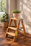 Vintage Werner W130-4 2 Ft Wood Folding Step Stool Ladder Farmhouse Decor. Fixed Price $54.99.