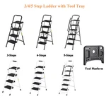 3/4/5 Step Ladder With Platform Anti-slip Sturdy & Wide Pedal Stool 330LBS. Fixed Price $64.58.