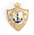 Nautical Anchor Shield Vintage Gold Toned Brooch Pin. Fixed Price $12.00.