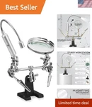 Helping Hand Magnifier Glass Stand With Flexible Neck Led Flashlight & Alliga.... Fixed Price $21.57.