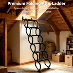 6-STEP Wall-mounted Folding Ladder 440LBS Carbon Steel Attic Stairs Loft Garage. Fixed Price $164.65.