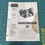 Sears Craftsman Bench Grinder 6" Wheel Owners Manual Only 397.19401. Fixed Price $9.00.