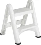 (1)-RUBBERMAID Lightweight White Folding 2-STEP Stool 420903-WHT. Fixed Price $39.95.