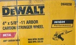 Dewalt DW4925B, Carbon Stringer Wire Wheel 4" 5/8" -11 Arbor Box Of. Fixed Price $39.99.