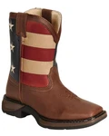 Durango Boys' American Flag Western Boot - Square Toe BT245. Fixed Price $82.00.