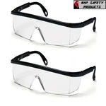 2 Pcs Clear Lens Safety Goggles Work Lab Protective Chemical Over Glasses. Fixed Price $7.25.