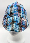 Hobart Welders Caps 7-1/8" Blue Plaid Reversible 100% Cotton Nwt. Fixed Price $6.00.