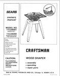 Craftsman 113.239201 113.239390 Shaper Owners Instruction Manual. Fixed Price $20.24.