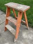 Vintage Wood Step Ladder Stool Primitive Rustic Farmhouse Plant Usa +. Fixed Price $45.00.