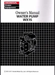 Printed 2001-2011 Honda Water Pump WX15X Owners Manual (206). Fixed Price $17.99.
