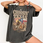 Choosin Texas Vintage Western Cowboy Graphic Tee Country Style Shirt. Fixed Price $19.79.
