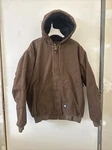 Nwot Berne Mens Dark Brown 100% Cotton Hooded Jacket Quilt Lined - Size Xl. Fixed Price $64.99.