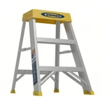 2 Step Aluminum Stool Ladder Werner Ft 300 Lb Load Capacity Silver Yellow. Fixed Price $82.50.