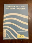 Oem Honda WD20X WD30X Water Pump Owners Manual 1986. Fixed Price $15.00.