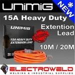 Unimig 15A Industrial Power Extension Lead, 10M / 20M Welding Caravan Cord Plug. Fixed Price $74.52.