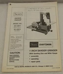 Sears Craftsman 1-INCH Sander Grinder Model No. 351.22512 Owners Manual. Fixed Price $12.99.