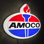 Amoco 3D Embossed Led Wall Sign Gasoline Light Box Garage & Oil Advertising. Fixed Price $201.48.
