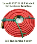 Uniweld 3/16" Id 12.5' Grade Oxy-acetylene Twin Hose. Fixed Price $49.95.