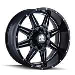 20X9 Mayhem Monstir Black W/milled Spokes Wheel 5X5/5X5.5 (18MM). Fixed Price $292.40.