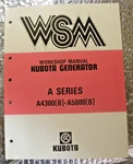 Wsm Kubota Workshop Manual Generator Series A4300 A5000. Fixed Price $39.95.