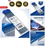 Tig Welding Tungsten Electrodes 10 Pack Blue 3/32 For Aluminum Steel. Fixed Price $112.25.
