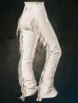 White Leather Cowgirl Show Chaps Western Rodeo Fringe Equestrian Riding. Fixed Price $153.24.