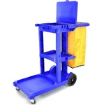 Commercial Housekeeping Janitorial Cart With Vinyl Bag. Blue Color. Fixed Price $89.99.