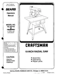 1989 Craftsman 113.197110 10-INCH Radial Arm Saw With Leg Set Instructions. Fixed Price $20.24.