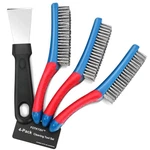 4-PACK Heavy Duty Wire And Scraper Set, 3 Stainless Steel Scratch Brushes. Fixed Price $11.45.