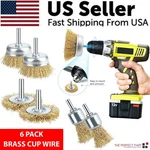 6PC Wire Wheel Cup Brush Set Coarse Crimped Carbon Steel Shank Drill Attachments. Fixed Price $10.88.