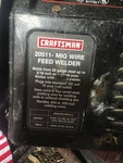 Craftsman Mig Welder And Arc Stick Is Flux Core Gas. Fixed Price $550.00.